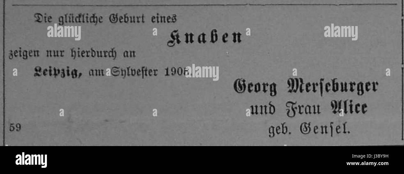 Dresdner ufficiale 1906 002 Knabe Merseburger Foto Stock