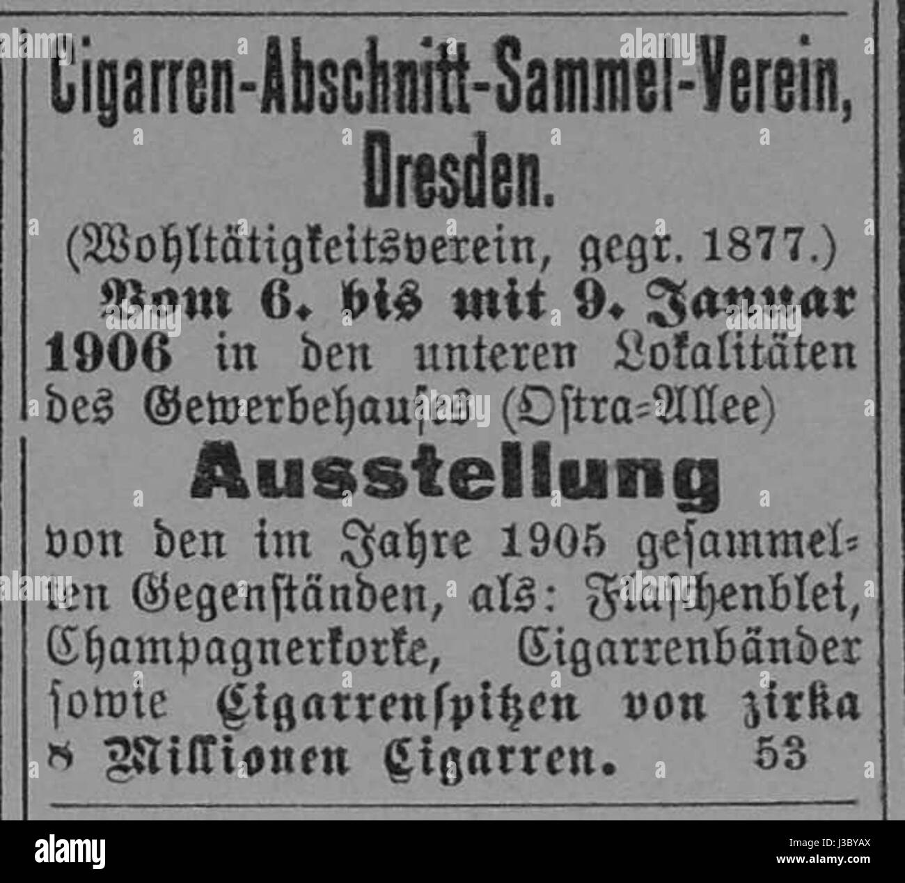 Dresdner ufficiale 1906 002 Cigarren Foto Stock