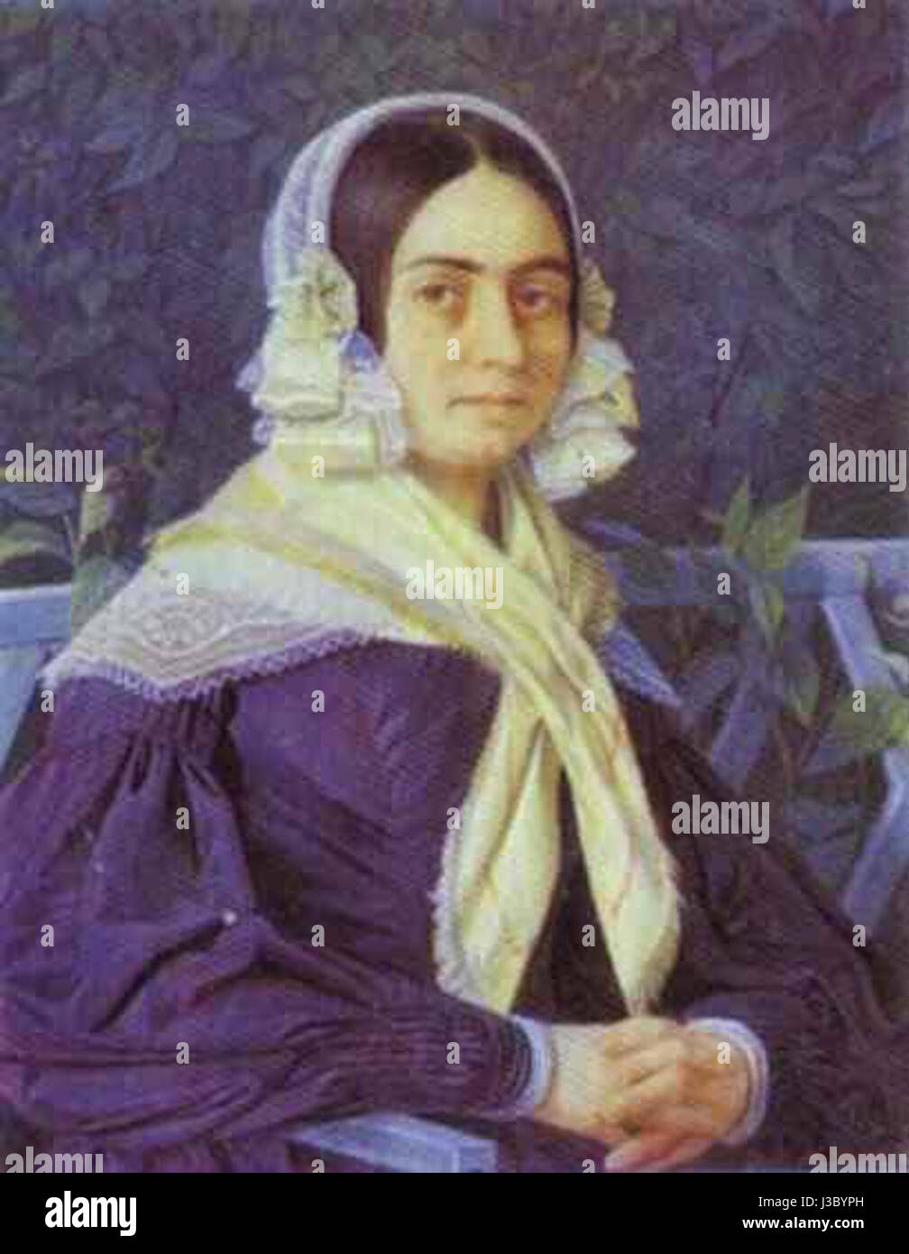Evgraf Krendovsky. Ritratto di una donna sconosciuta in un abito viola Foto Stock