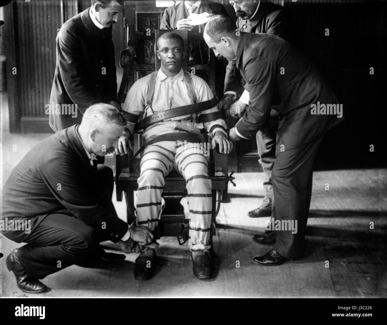 La sedia elettrica del Sing Sing Sing Correctional Facility fu uno dei metodi di esecuzione più famigerati negli Stati Uniti durante il XX secolo, situato nello stato di New York. Foto Stock