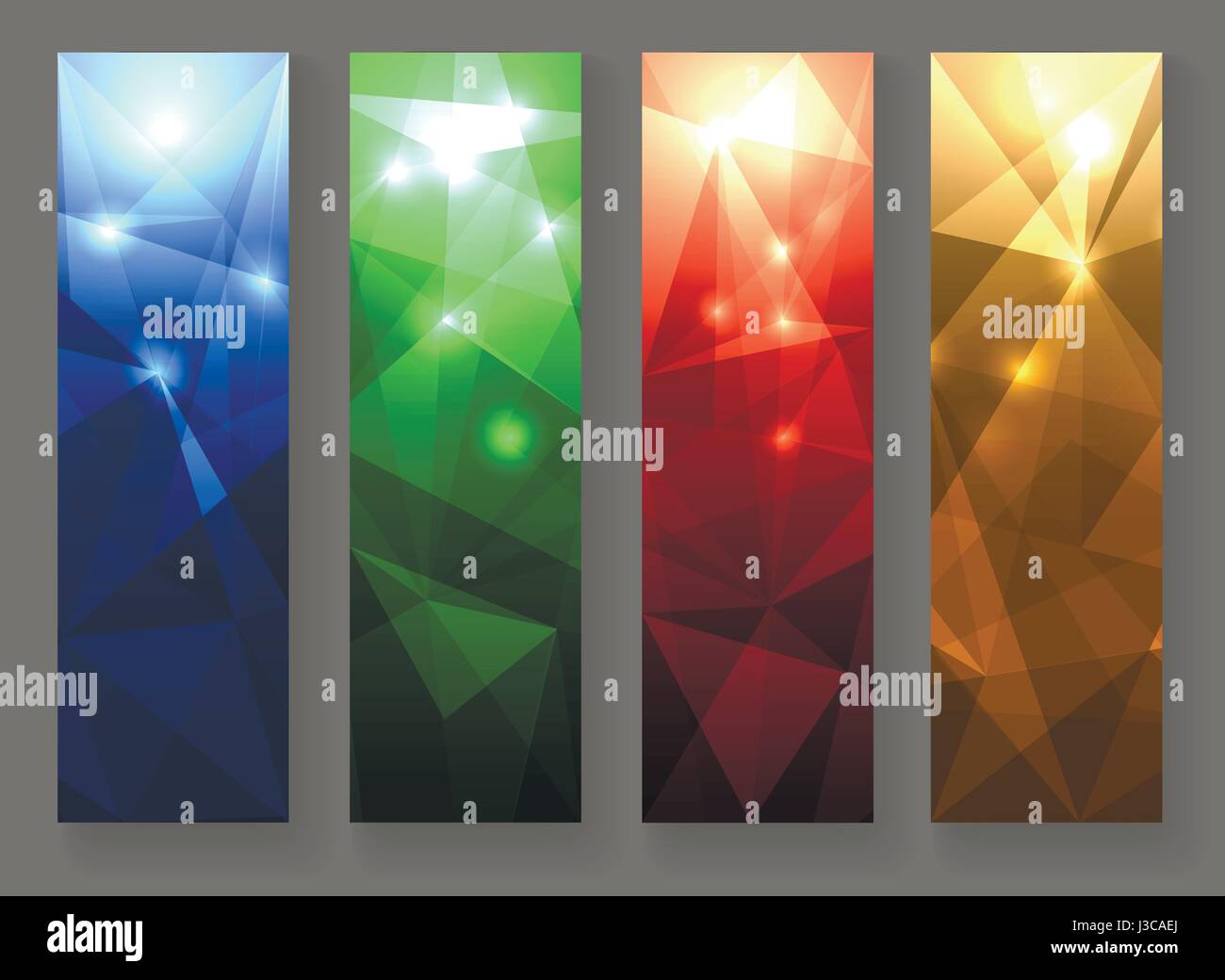 Abstract verticale banner poligonale collezione. Illustrazione Vettoriale. Illustrazione Vettoriale