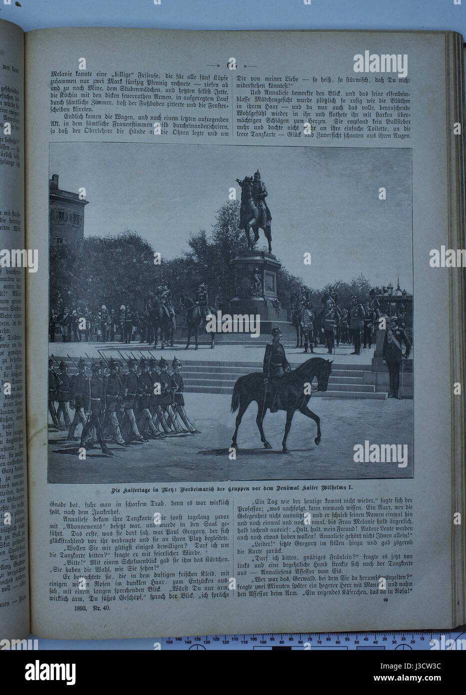 Die Gartenlaube è una storica rivista illustrata tedesca, pubblicata per la prima volta nel XIX secolo. Questa edizione specifica, del 1893, fa parte della pubblicazione di lunga data nota per la sua miscela di letteratura, arte e commento sociale. Foto Stock