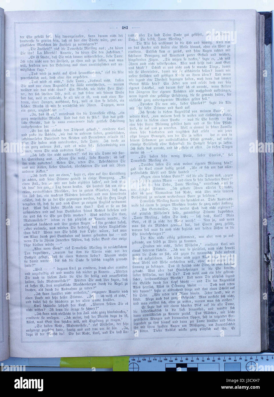 "Die Gartenlaube" era una popolare rivista tedesca del XIX secolo. Questo numero del 1868, numero 483, probabilmente copre argomenti di cultura, politica o questioni sociali rilevanti per la Germania durante quel periodo. Foto Stock