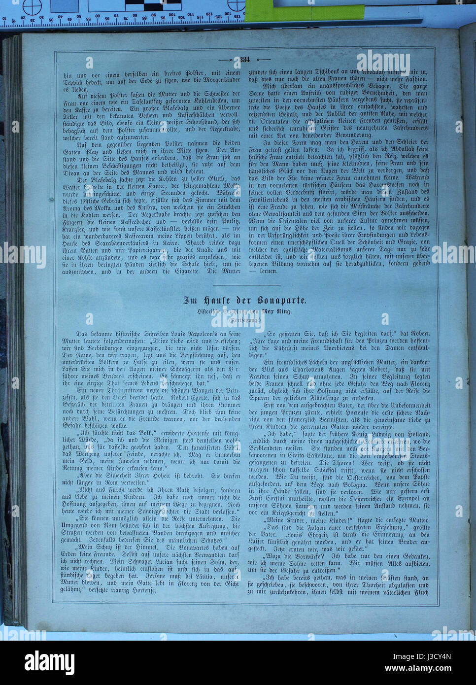 Questo titolo si riferisce ad un numero del 1868 del periodico tedesco "Die Gartenlaube", in particolare a pagina 334. La pubblicazione comprende una serie di argomenti culturali e sociali. Foto Stock