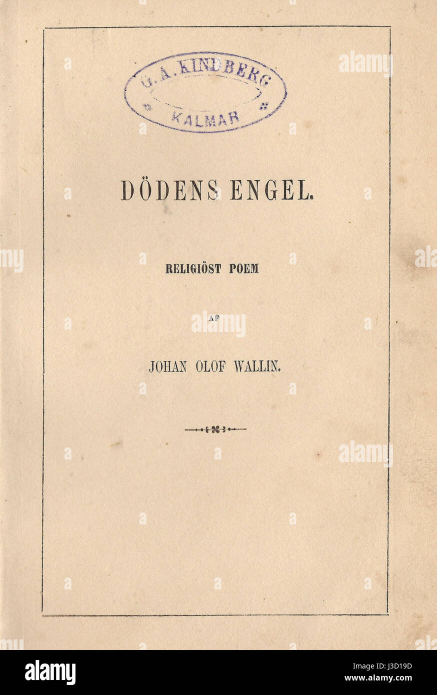 Dodenes Engel, probabilmente riferendosi a un'opera del 1851, potrebbe essere un riferimento a un'opera d'arte o letteratura, forse correlata alla morte o a temi spirituali. Foto Stock