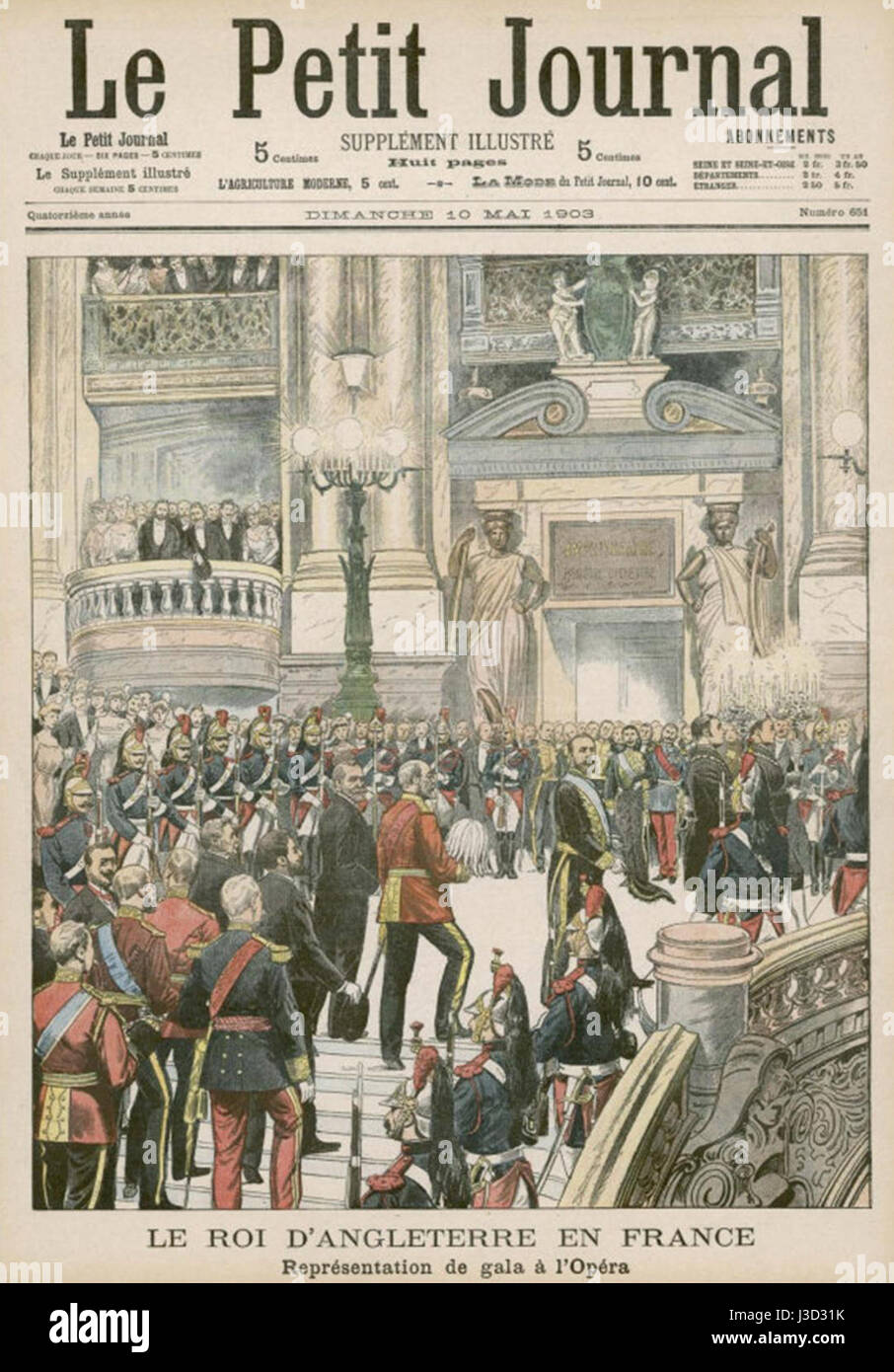 Edward VII presso l'Opera di Parigi 1903 (Petit Journal) Foto Stock