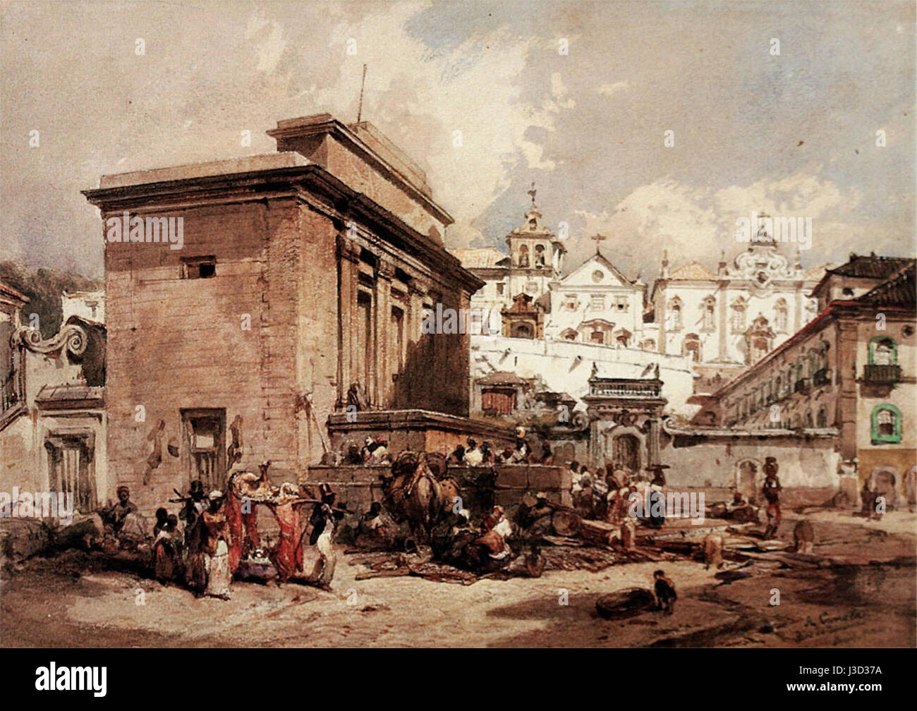 Un dipinto del 1844 di Eduard Hildebrandt intitolato "A Carioca", che illustra una donna brasiliana in abbigliamento tradizionale. Foto Stock