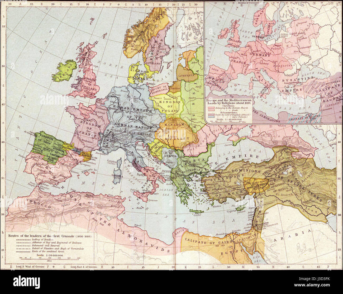 Questa mappa o immagine rappresenta la regione mediterranea d'Europa, illustrando la struttura geografica, i confini politici e i punti di riferimento storici della zona. Foto Stock