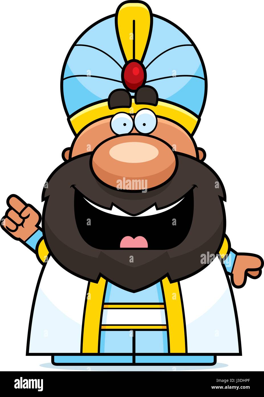 Un cartoon illustrazione di un sultano con un'idea. Illustrazione Vettoriale