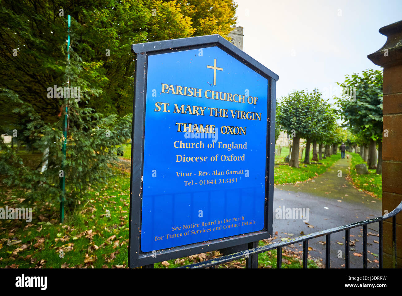 Firmare la chiesa di Saint Mary a Thame Foto Stock