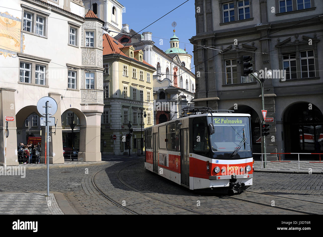 Repubblica ceca. Praga. 2015. Il tram Foto Stock
