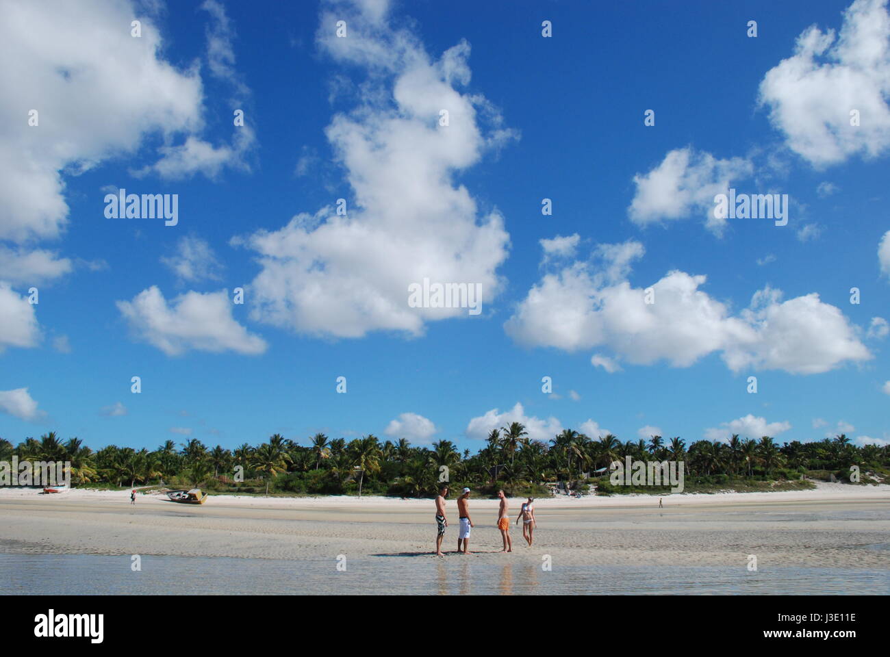 Godendo di lowtide a Vilanculos beach nella provincia di Inhambane, Mozambico, Africa. Foto Stock