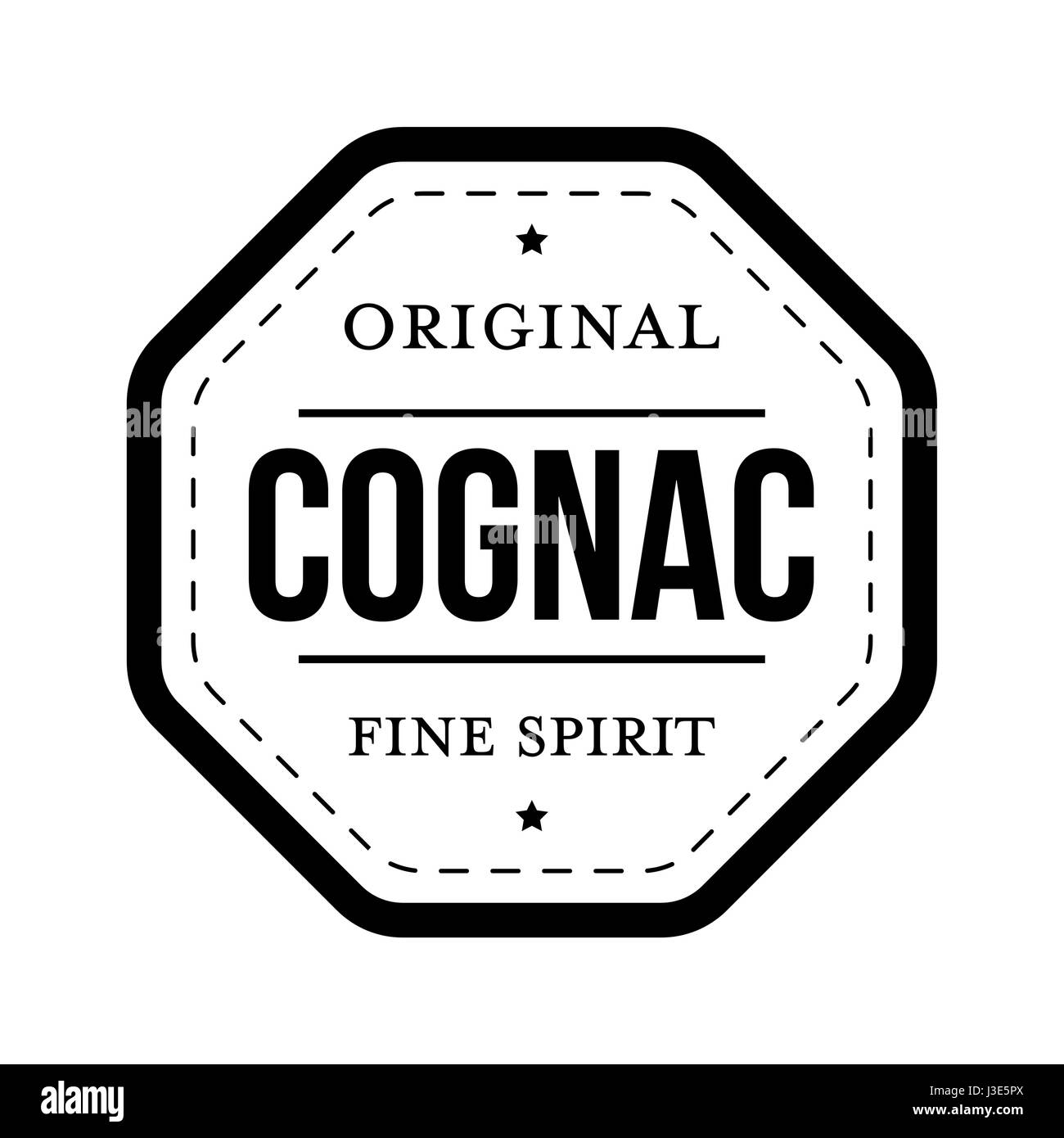 Cognac vintage vettore timbro Illustrazione Vettoriale