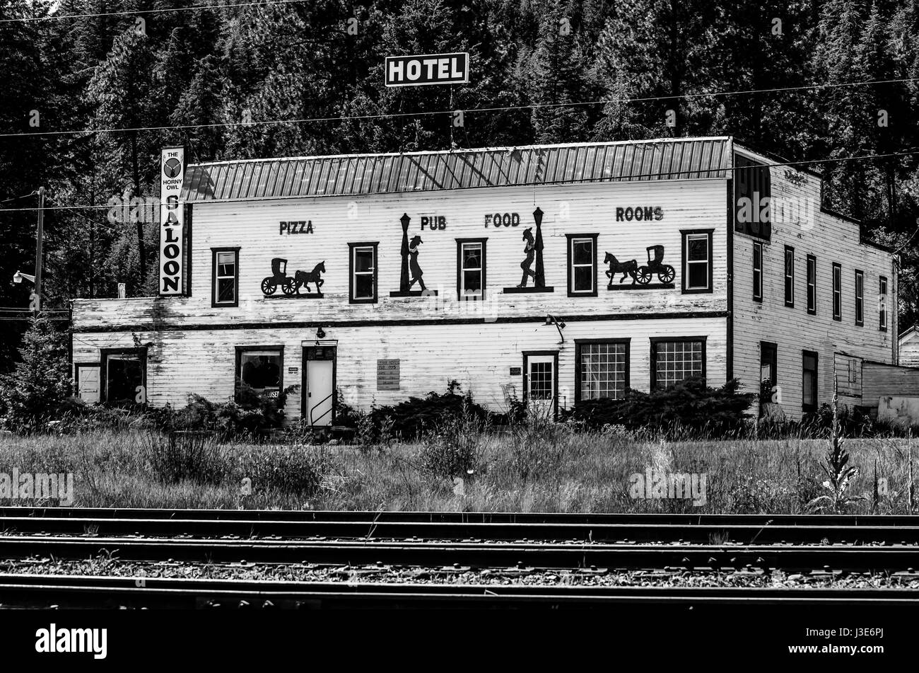 Saloon vecchio motel Foto Stock