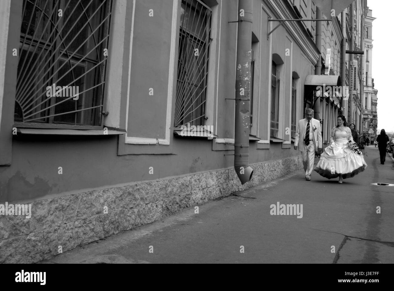 Sposa e suo padre, a San Pietroburgo Foto Stock