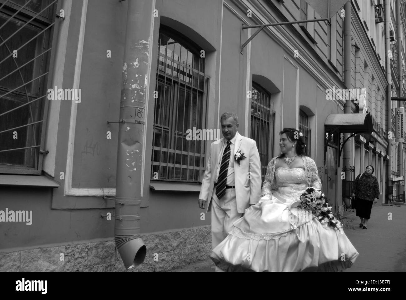Sposa e suo padre, a San Pietroburgo Foto Stock