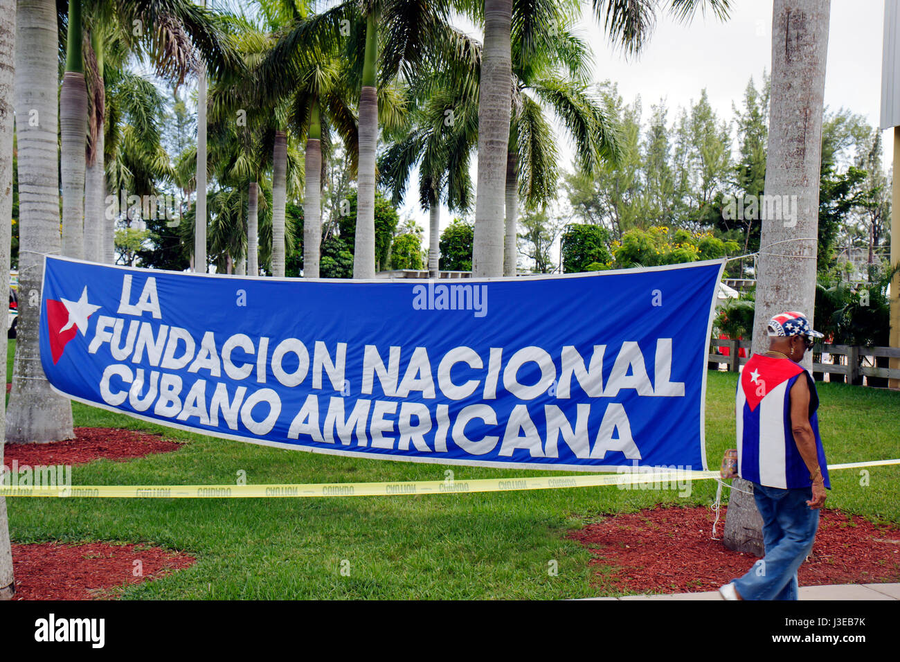 Miami Florida,Tropical Park,progetto di soccorso dell'esodo cubano,festival,festival,politica,organizzazione esilio anti Castro,Fondazione Nazionale Cubana americana Foto Stock