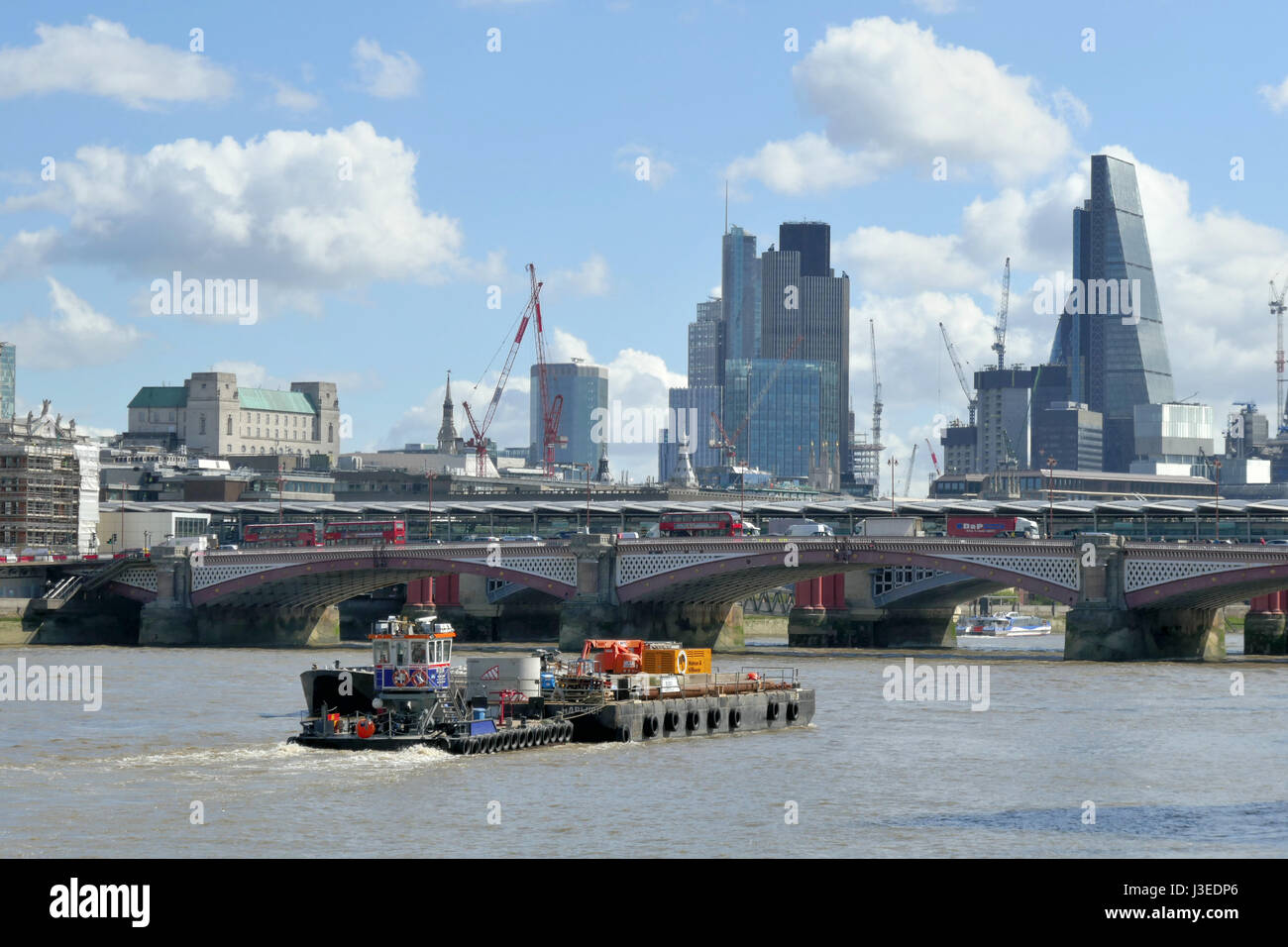 Blackfriars Bridge e St Pauls Londra Thames Foto Stock