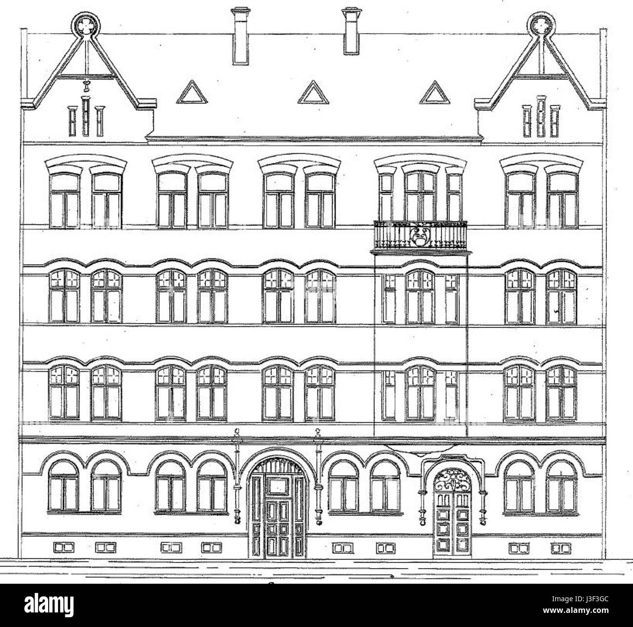 Av Fasad Lea 8 1901 Foto Stock