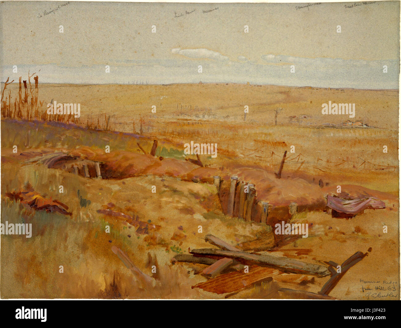 George Edmund Butler Messines Ridge da Hill 63 Foto Stock