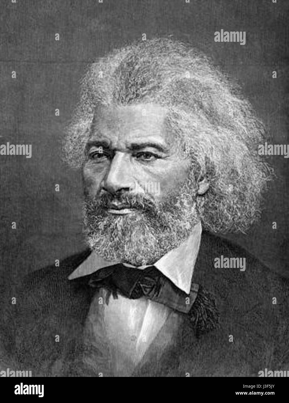 Un ritratto o riferimento a Frederick Douglass, un influente abolizionista americano, scrittore e oratore. Conosciuto per il suo ruolo nell'abolizione della schiavitù, Douglass fu una figura di spicco nella storia americana del XIX secolo. Foto Stock