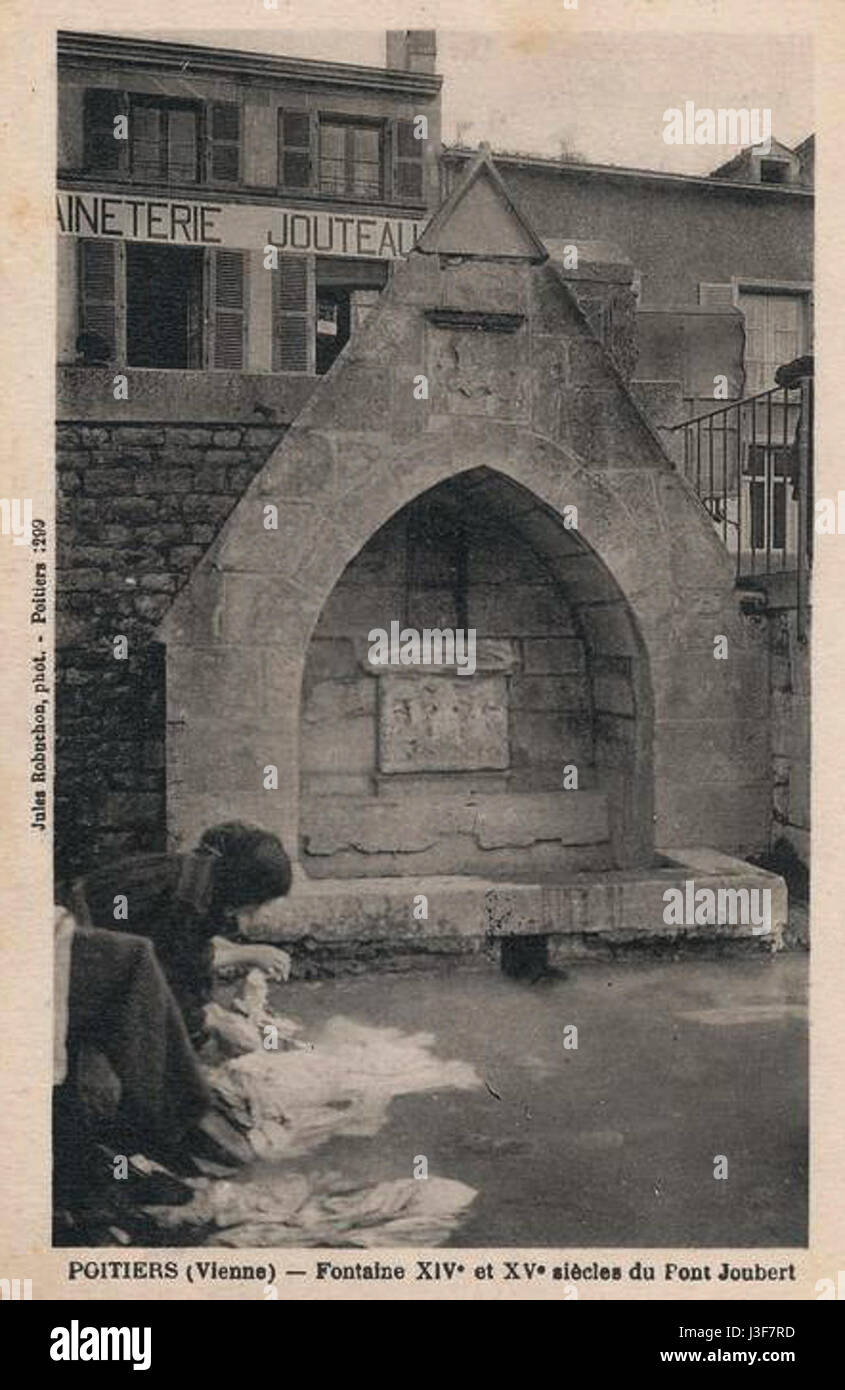 Fontaine du pont joubert carte postale de Jules Robuchon Foto Stock