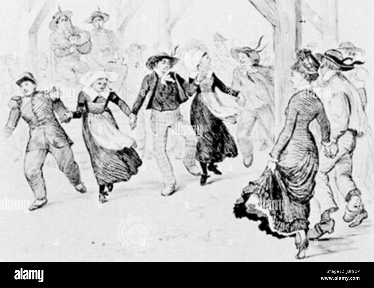 La Gavotte è una danza tradizionale francese che era popolare durante il periodo barocco e rococò. È caratterizzato da un ritmo moderato e da un ritmo vivace e saltato, spesso eseguito in coppia. Foto Stock