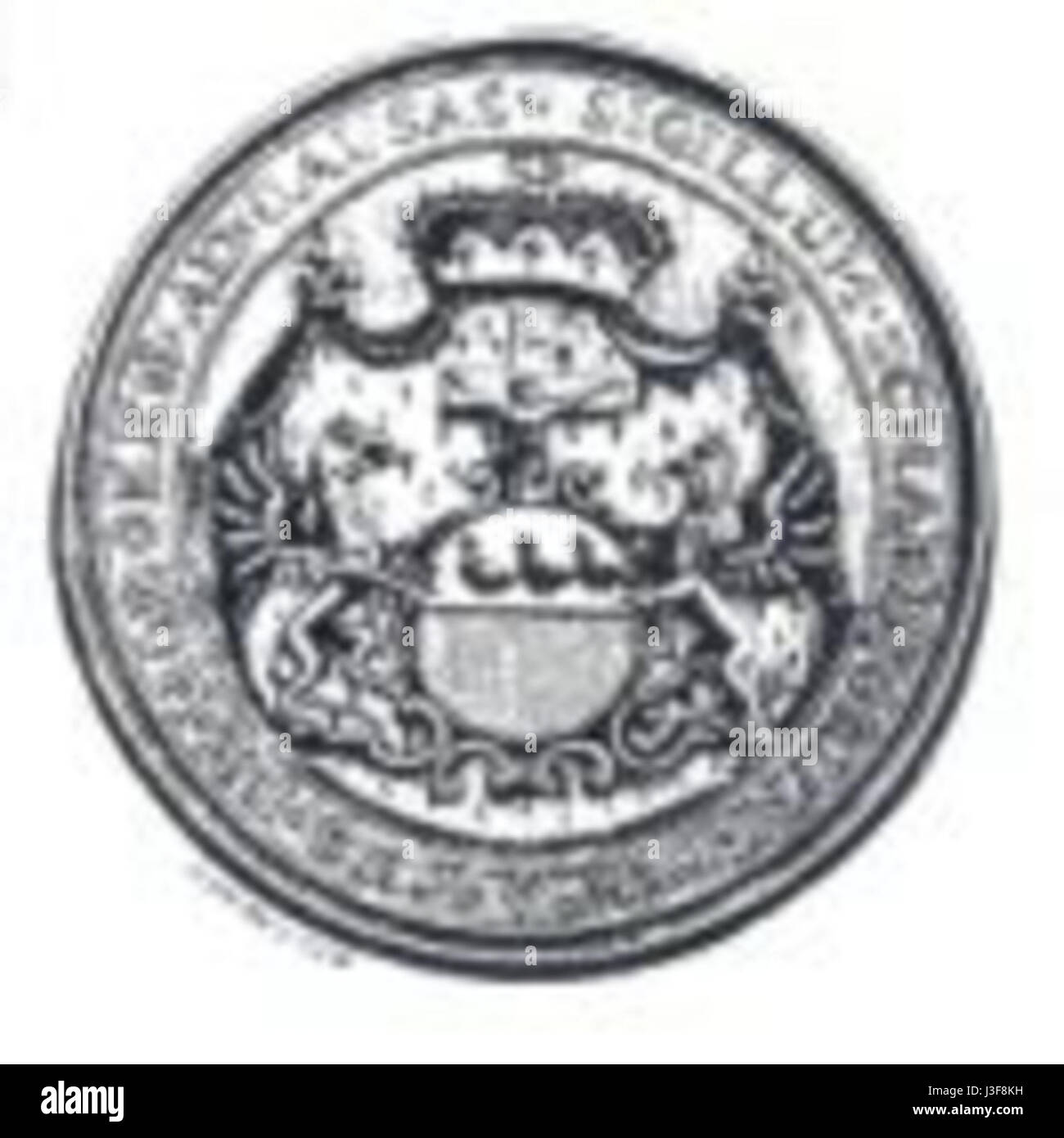 Il *Gemeentezegel Hoboken* si riferisce al sigillo municipale di Hoboken, una città del Belgio. Il sigillo ha un significato storico, simboleggiando il governo della città e l'autorità ufficiale negli affari municipali. Foto Stock
