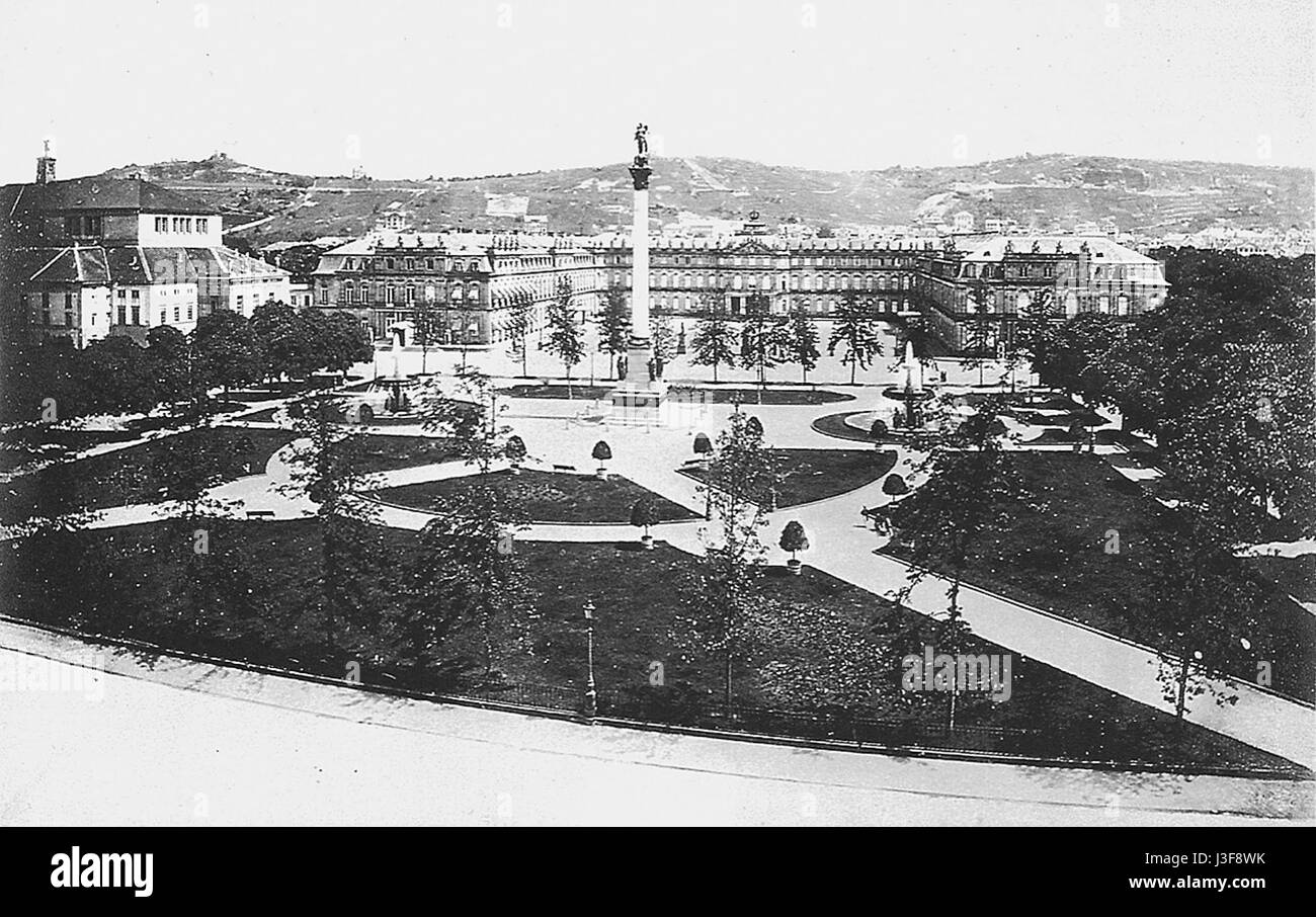 FBrandseph Stoccarda Schlossplatz Albuminpaier nAugust1863 (157) Foto Stock
