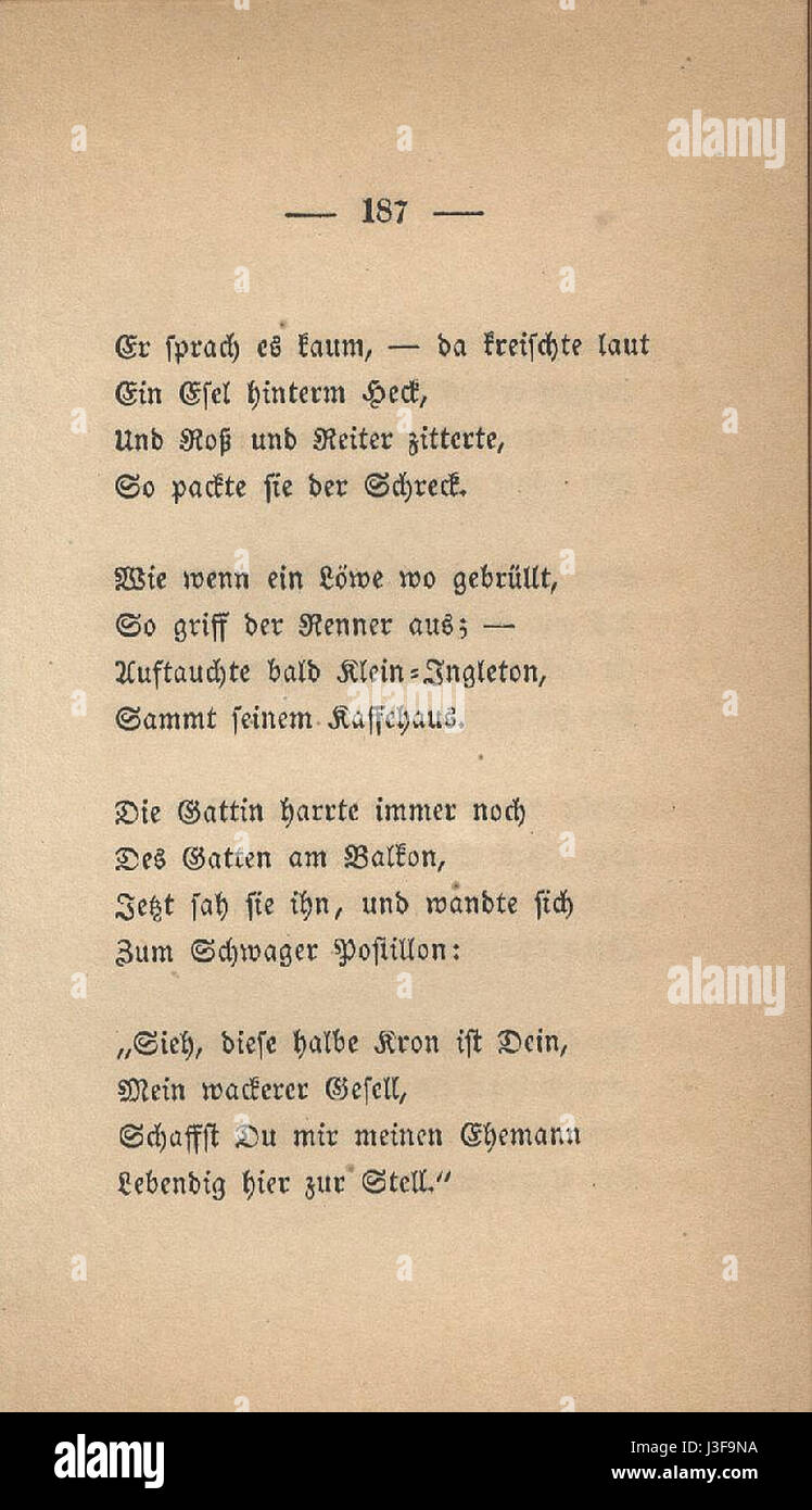 Fontane Gedichte 1851 187 Foto Stock