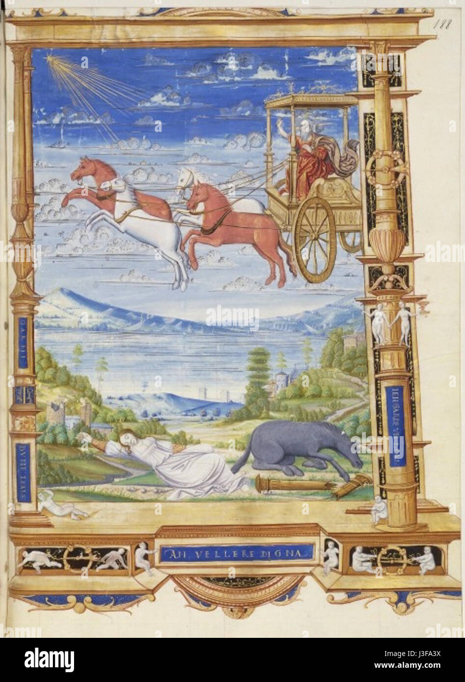 Francais 22541, fol. 188, allegorie. Triomphe du Temps Foto Stock
