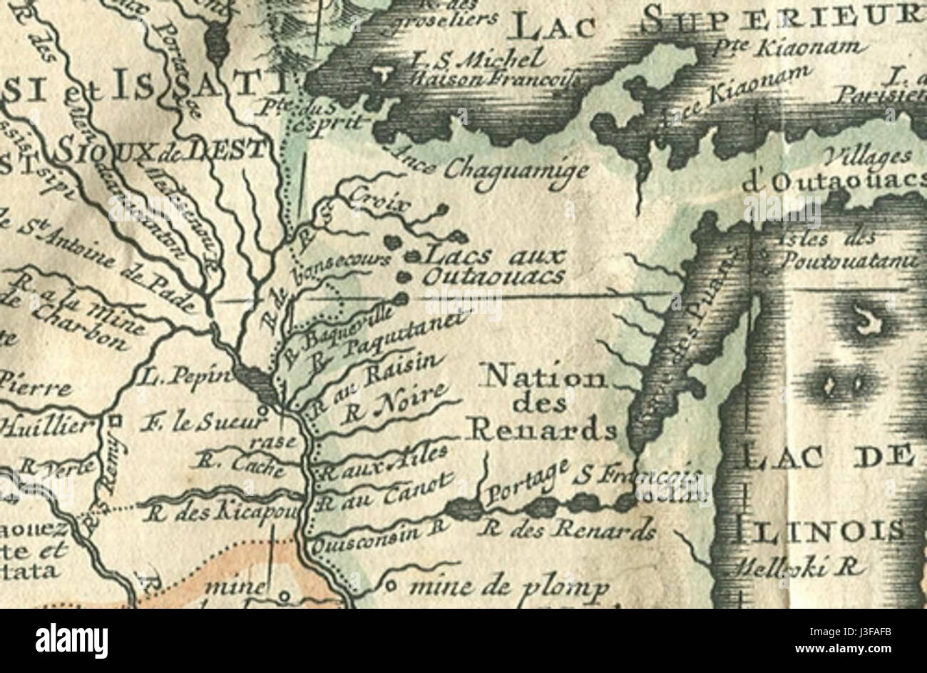 Fort le Sueur, fondato nel 1750, era una fortificazione storica situata nell'attuale Minnesota, Stati Uniti. Fu utilizzato dai commercianti francesi nel XVIII secolo come parte della rete commerciale delle pellicce. Foto Stock