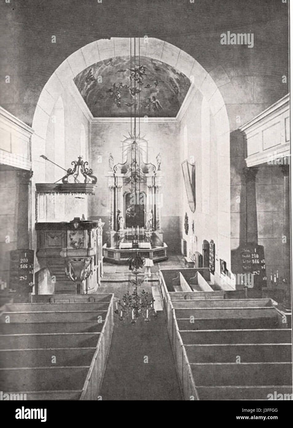 Friedland Mecklenburg San Nikolai Kirche innen Ausstattung barock Foto Stock