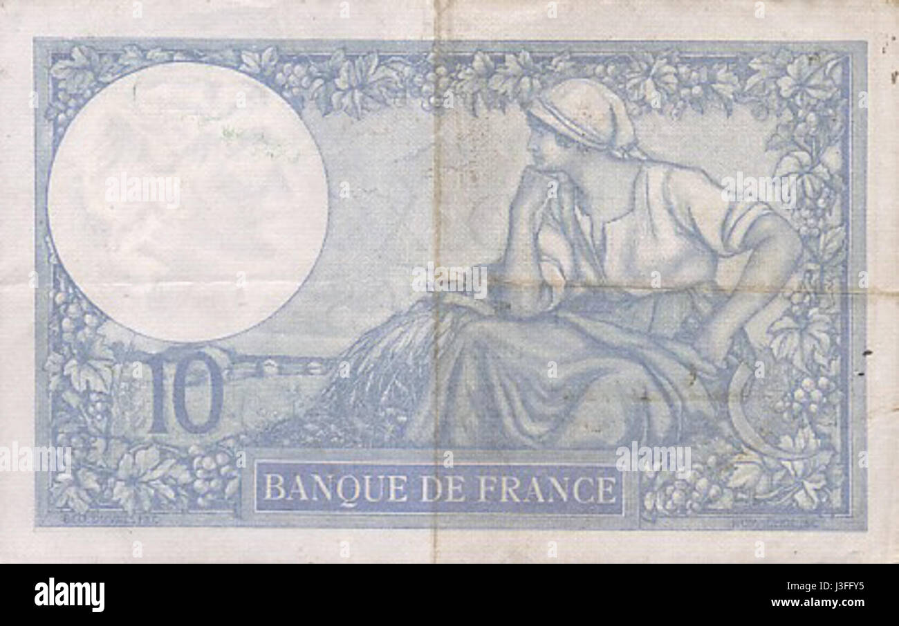 Francia 10 franchi 1939 2 Foto Stock