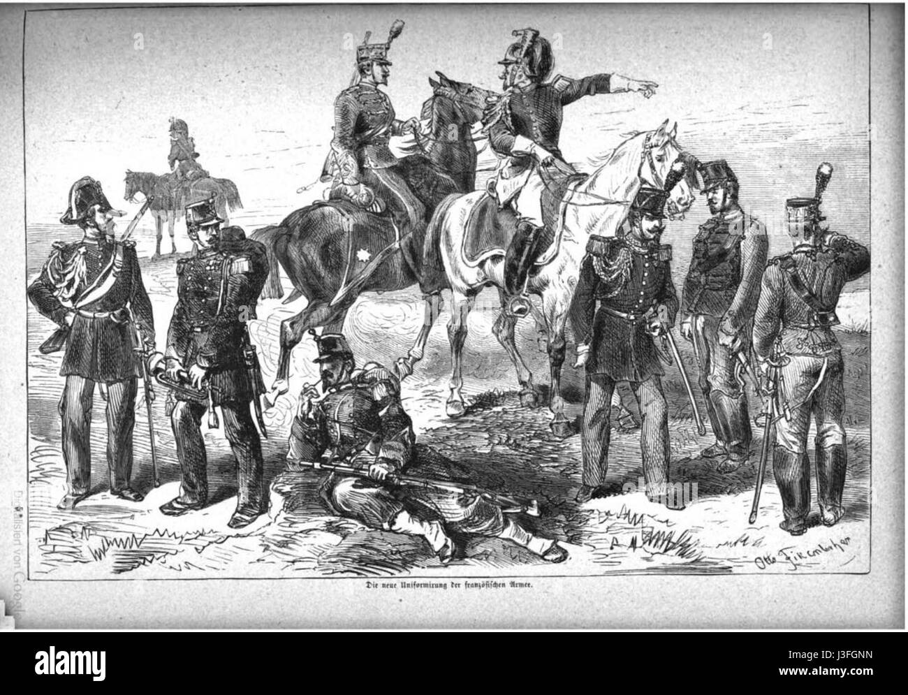 L'esercito francese del 1873 fu una forza militare chiave durante il periodo post-guerra franco-prussiana. Questo esercito rifletteva gli sforzi di ricostruzione militare della Francia e il suo ruolo nella politica e nella difesa europea durante la fine del XIX secolo. Foto Stock