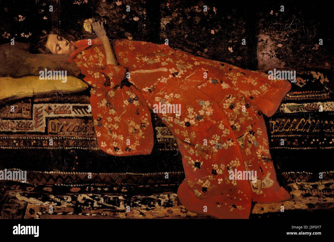 George Hendrik Breitner ragazza in rosso Kimono Geesje Kwak Foto Stock
