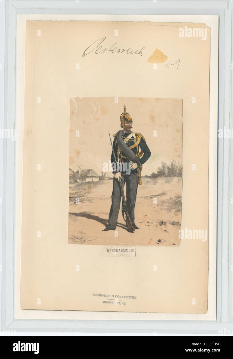 Gensdarmerie si riferisce a una forza militare o di polizia storica, spesso associata al mantenimento dell'ordine pubblico. Questa immagine specifica della New York Public Library probabilmente raffigura un momento nella storia di tali forze. Foto Stock