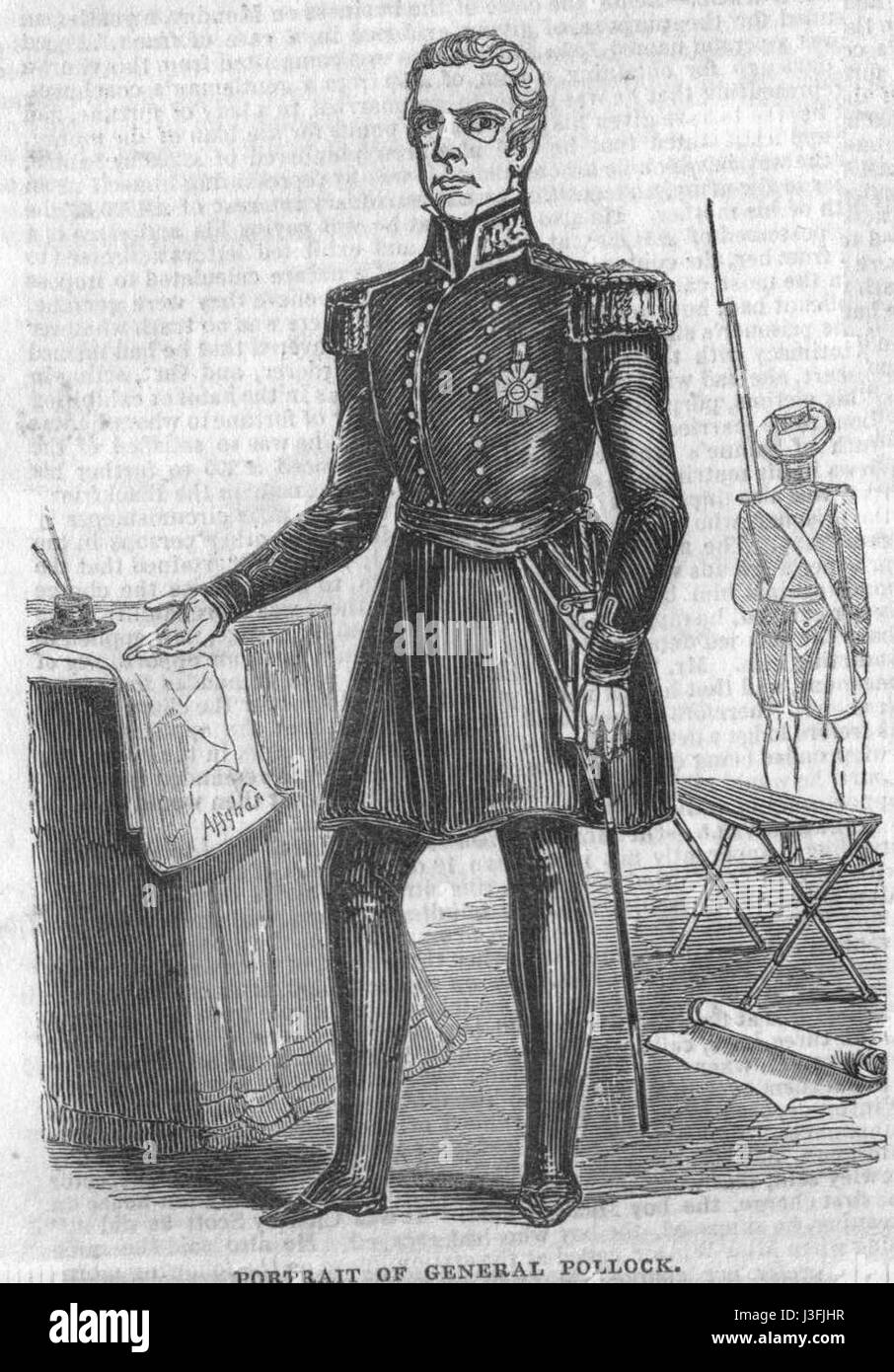 George Pollock era un ufficiale militare britannico noto per il suo servizio durante il XIX secolo, in particolare nell'esercito indiano britannico, dove si distinse nella prima guerra anglo-afghana. Foto Stock