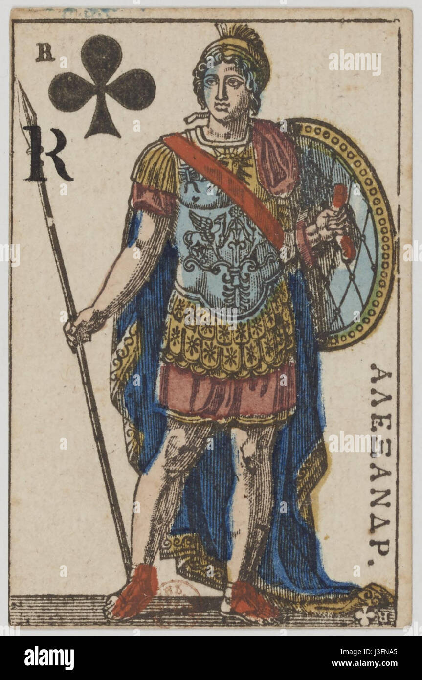 Primo Impero Francese mazzo di carte 1810 Re di fiori Foto Stock