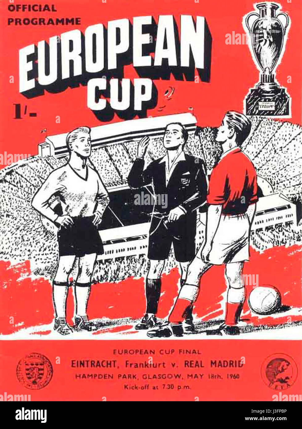 Si riferisce alla finale della European Champions League 1959-1960, uno dei tornei di calcio più prestigiosi d'Europa, con squadre che competono per il titolo di campioni europei. Foto Stock