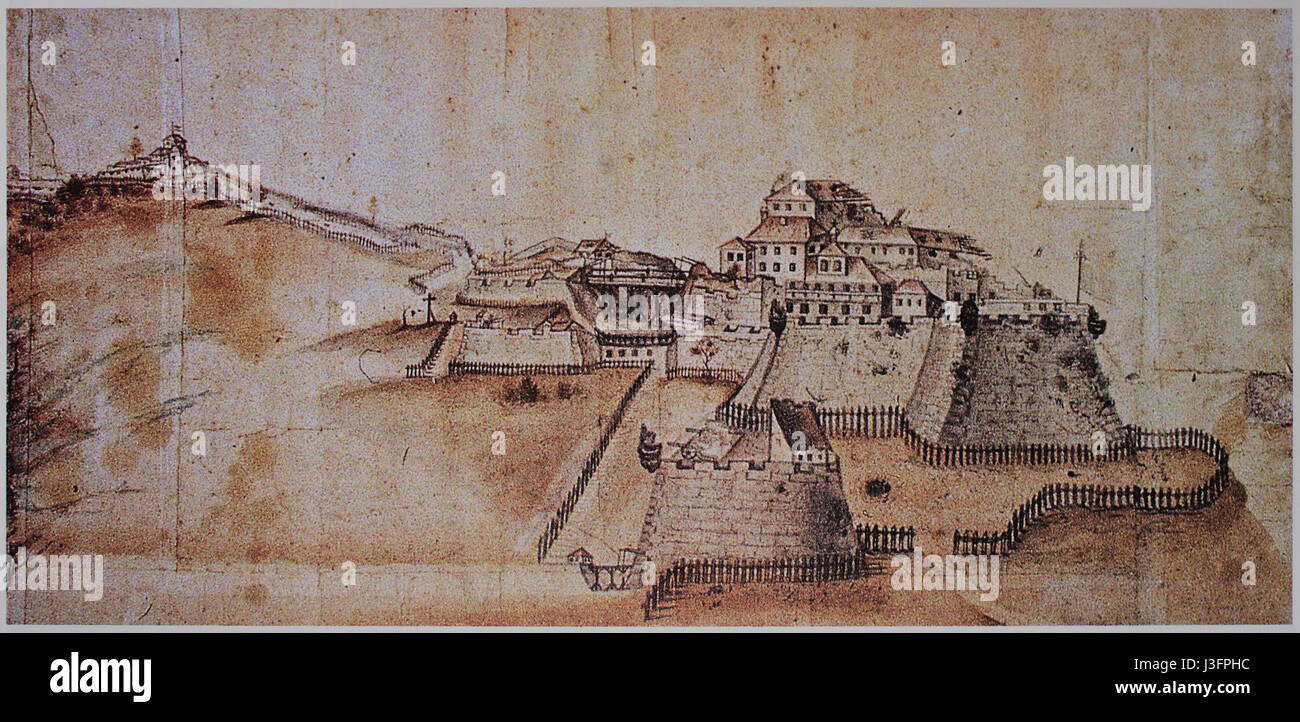 Una mappa storica di Friburgo, Germania, che mostra il suo layout e le caratteristiche principali. Questa mappa offre informazioni sullo sviluppo e la storia della città, concentrandosi potenzialmente sul suo periodo medievale e sui primi tempi moderni. Foto Stock