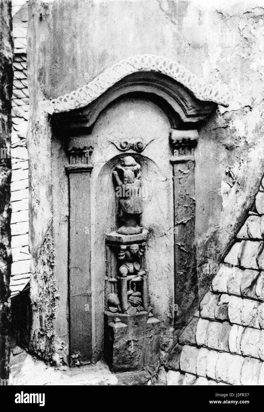 Il 'Frankfurt am Main Fay BADAFAMNDN Heft 04 Nr 041 1897' include una rappresentazione del Winzer Wahrzeichen (Winemakerâ™S Landmark) a Rebstock, Francoforte, che mostra le notevoli strutture legate alla cultura e alla storia del vino del cityâ. Foto Stock