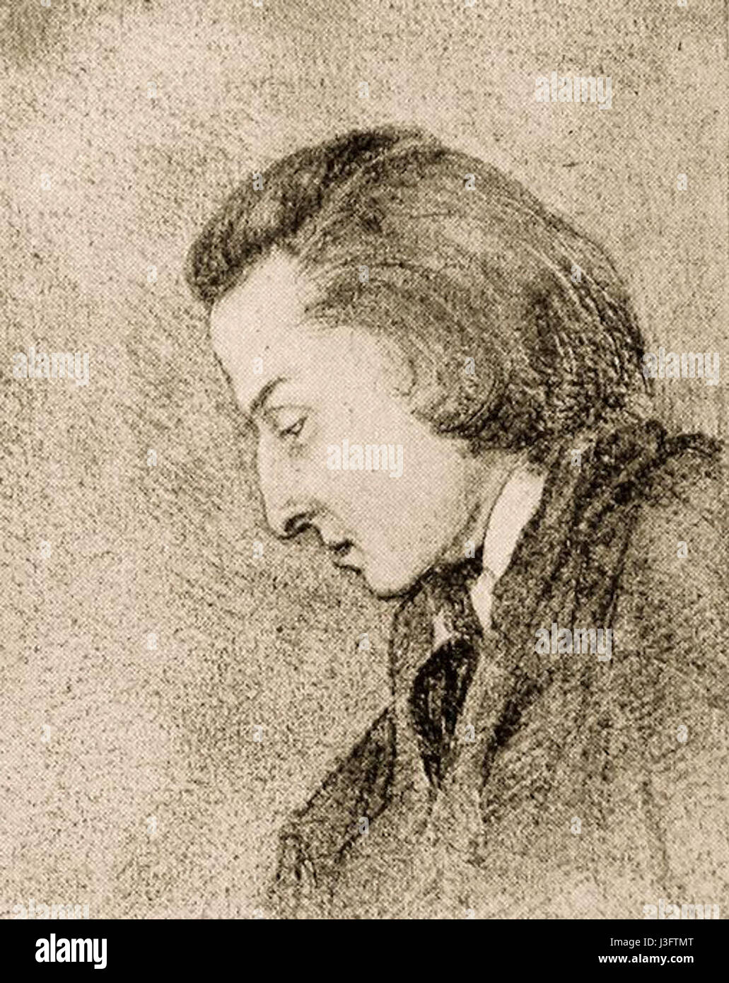 FrÃ©dÃ©ric Chopin è stato un compositore polacco e pianista virtuoso, rinomato per le sue composizioni per pianoforte. Il suo lavoro rivoluzionò la musica per pianoforte nell'era romantica, ed è considerato uno dei più grandi compositori per lo strumento. Foto Stock