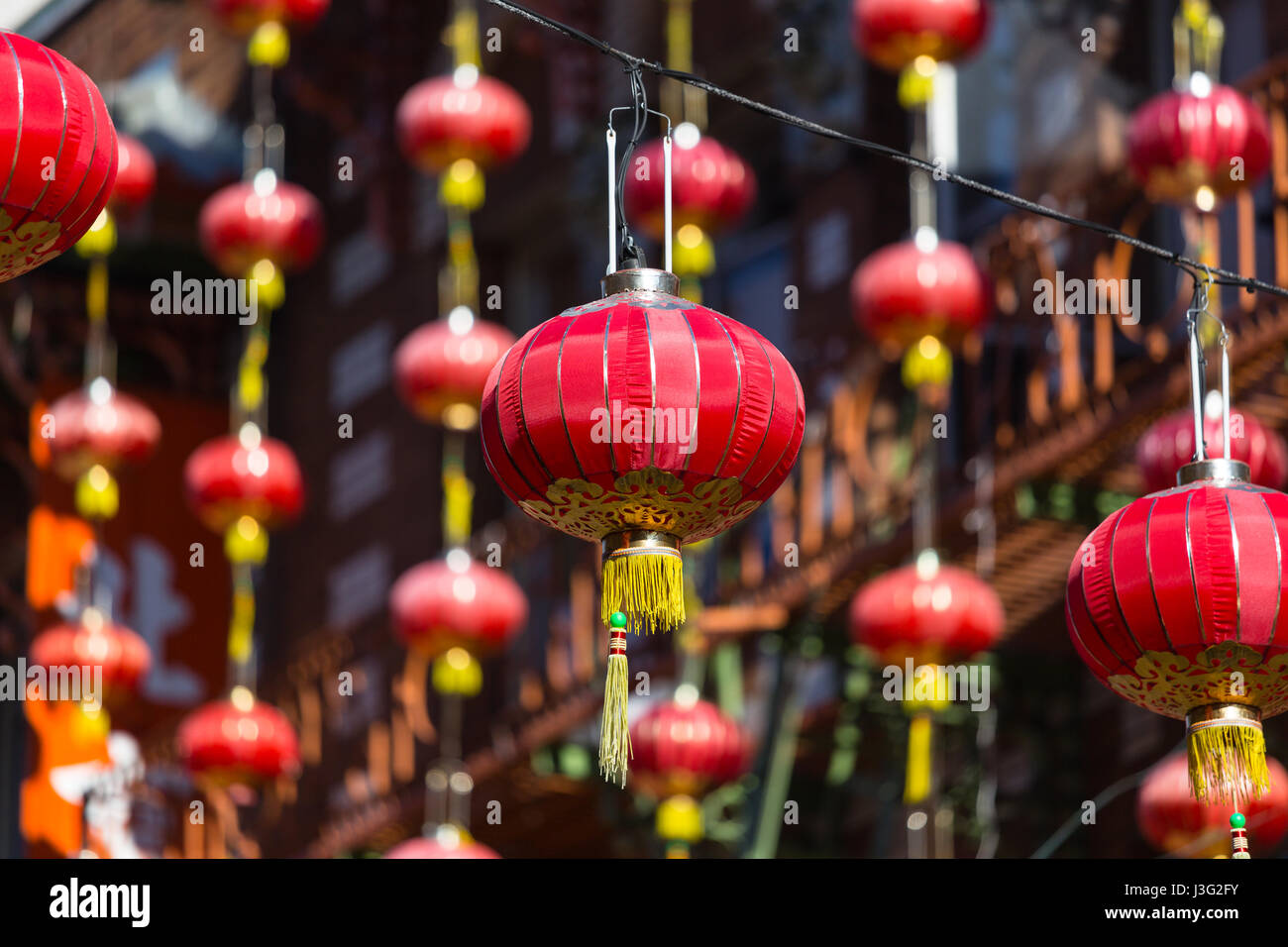 Lampions a Chinatown Foto Stock