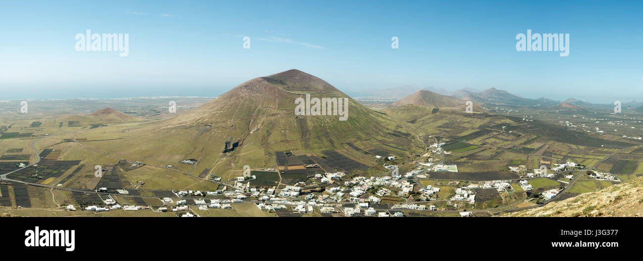 Montana Blanca, Lanzarote panorama Foto Stock