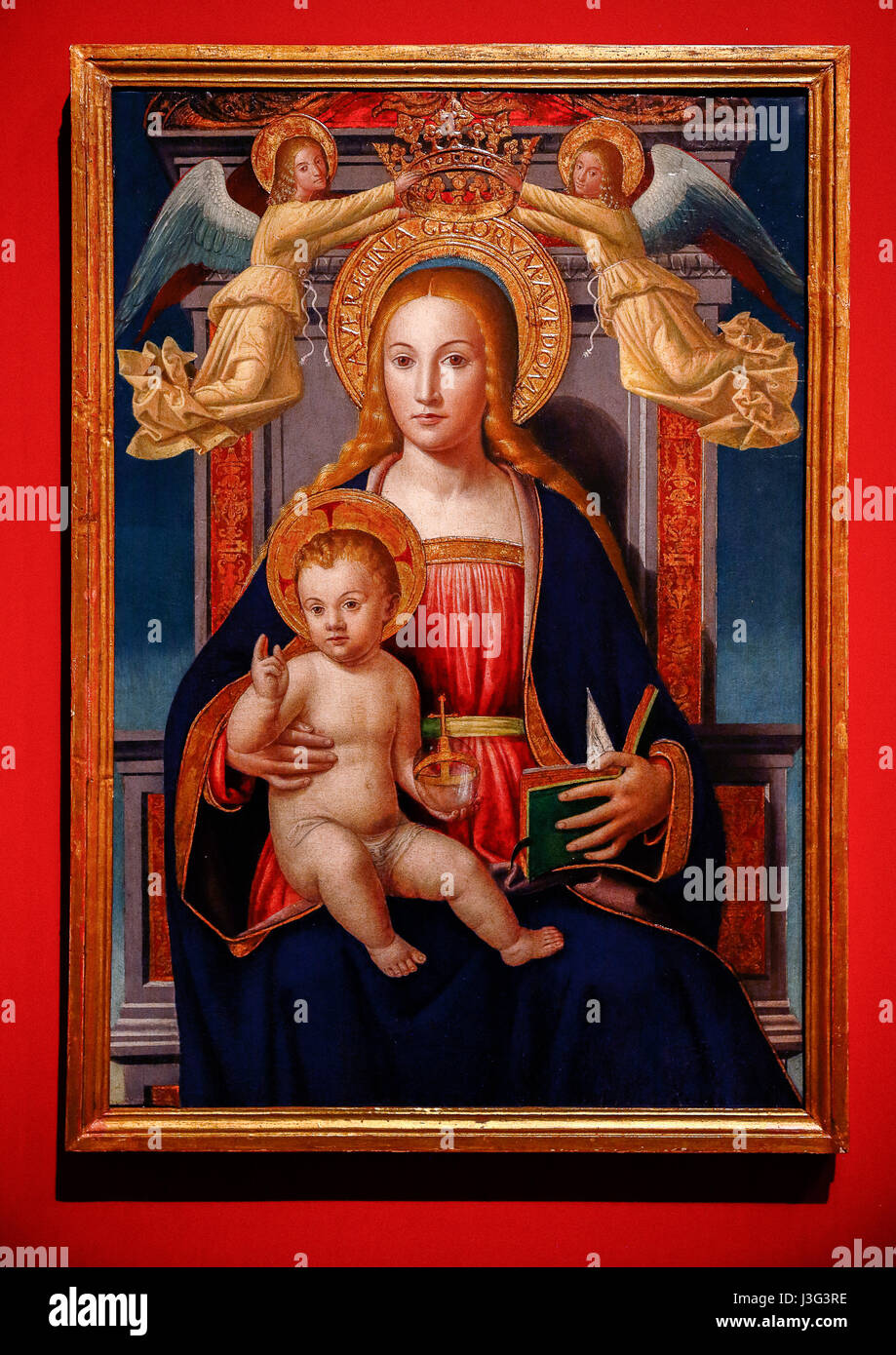 Pesaro: Mostra Rinascimento segreto: Ludovico Brea: Madonna con Bambino e angeli Foto Stock