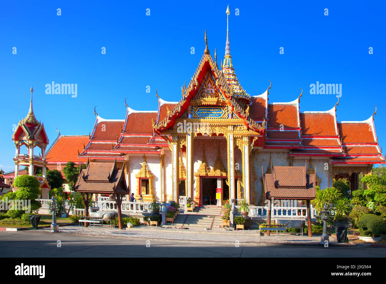 Wat Chalong tempio, Isola di Phuket, Tailandia Foto Stock