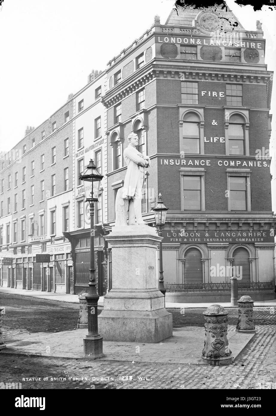 Lampada a gas n. 313 è una storica lampada a gas che riflette l'era industriale di Londra e il più ampio contesto di sicurezza antincendio e vita a Dublino durante il XIX secolo. Foto Stock