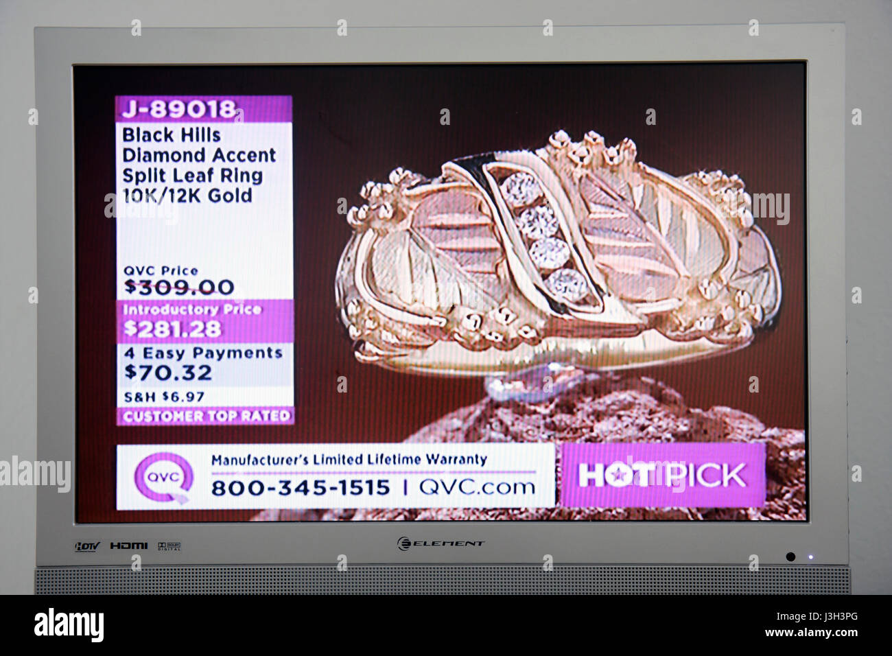 Florida,televisione,set,TV,ampio schermo,schermo piatto,schermo,cavo,canale,HDTV,digitale,monitor,schermo,QVC,vendite dirette,vendere,casa televisiva,shopping shoppe Foto Stock