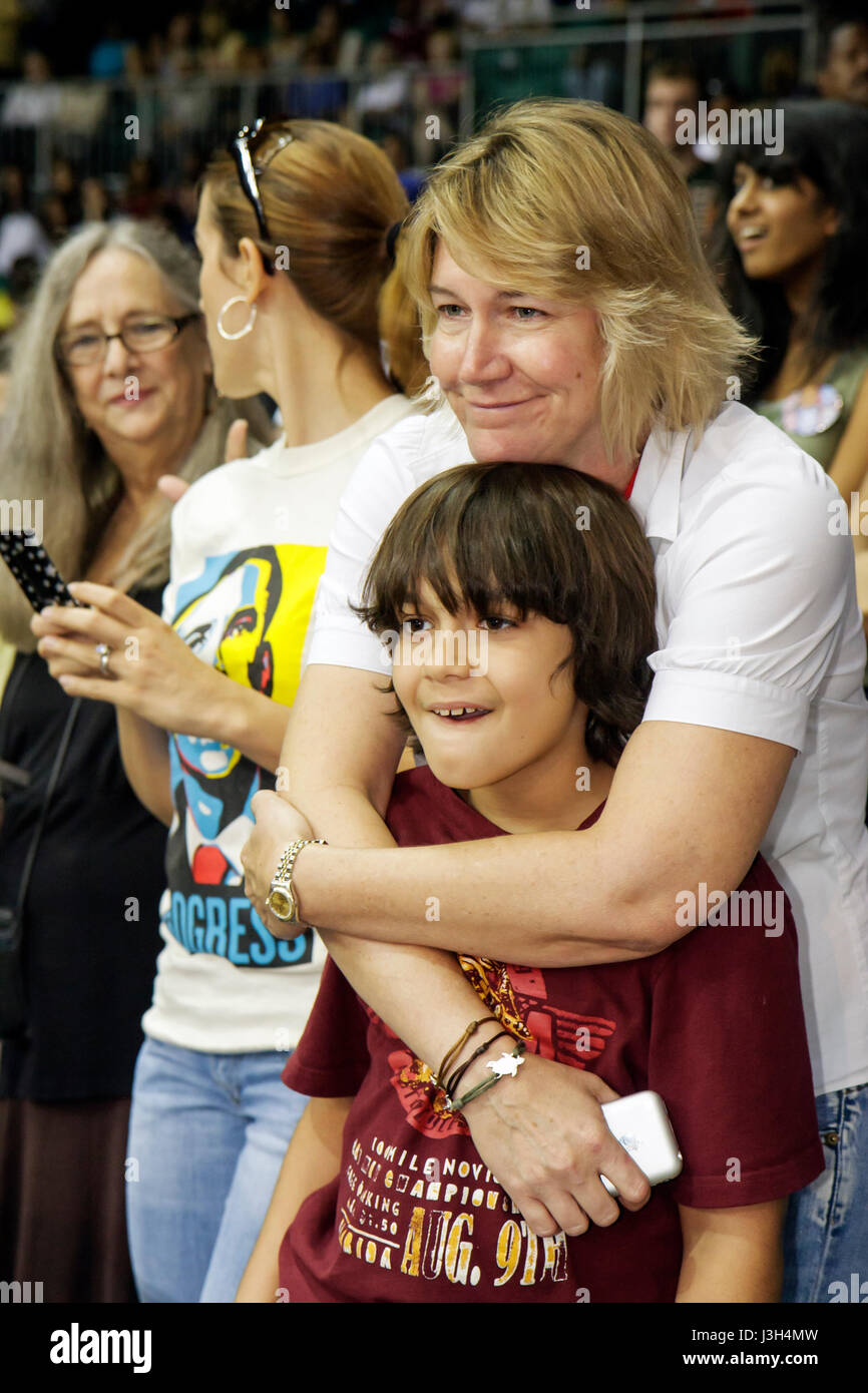 Miami Florida,Coral Gables,University of Miami,BankUnited Center,centro,candidato democratico Barak Obama,raduno,elezioni presidenziali,campagna,pubblico Foto Stock